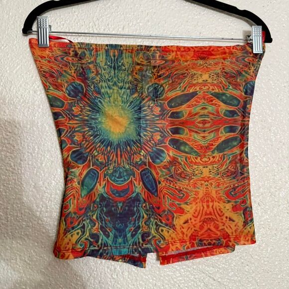 MUSERA Y2K Women's sheer multi color Crop-top size M NWT - Picture 7 of 7